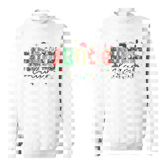 Auntie Claus Aunt Christmas Lights Pajama Family Matching Sweatshirt Unisex | Mazezy