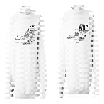 Austria Map Silhouette Cities Towns Travel Vacation Austria Sweatshirt Unisex | Mazezy