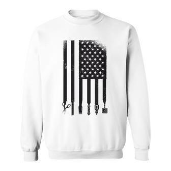 Awesome Barber Usa フラッグ 星 クール コーム ハサミ スウェットシャツ - Kawaiitshirt