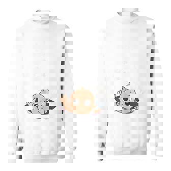 Baby On Board Baby Peeking Pregnancy Present Announcement Sweatshirt - Monsterry