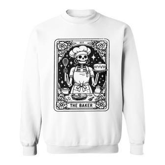 The Baker Tarot Card Skeleton Baking Skull Cook Witchy Chef Sweatshirt - Thegiftio UK