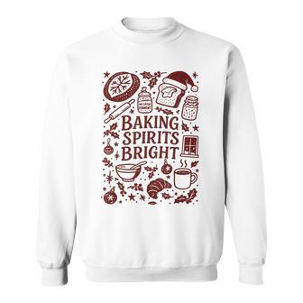 Baking Spirits Bright Sourdough Bread Christmas Doodle Sweatshirt - Thegiftio UK