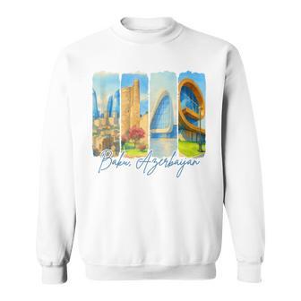 Baku Azerbaijan Traveling Trip Brushstroke Souvenir Vacation Tank Top Sweatshirt Unisex | Mazezy