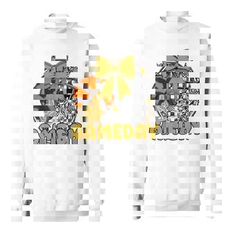 Basketball Game Day Go Cheer Team Gold Coquette Cheerleader Sweatshirt Unisex | Mazezy