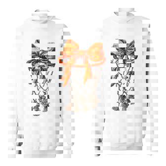 Basketball Hoop Net Coquette Bow Basketball Player Lover Sweatshirt Unisex | Mazezy