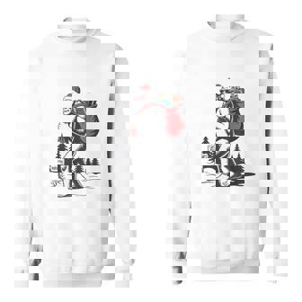 Bigfoot Christmas Holiday Santa Sasquatch Boys Ns Men Sweatshirt - Seseable