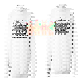 Bigfoot Santa Christmas Tree Lights Sasquatch Merry Christma Sweatshirt Unisex | Mazezy