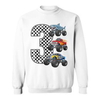 Birthday 3 Year Old Boys 3Rd Party Monster Truck Sweatshirt - Thegiftio UK