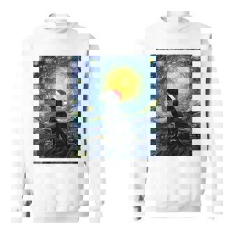 Black Dog Van Gogh Style Puppy Stars Starry Night Christmas Tri-Blend Sweatshirt | Mazezy