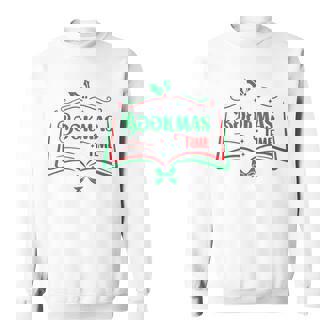 Bookmas Time Reading Book Lover Holiday Print Apparel Tri-Blend Sweatshirt | Seseable FR