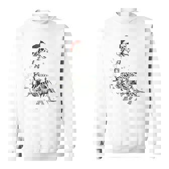 Brontosaurus Skeleton Christmas Coffee Fossil Santa Hat Sweatshirt Unisex | Mazezy