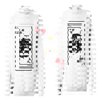 Cancer Astrology Queen Hearts Blackjack Cards Poker Sweatshirt Unisex | Mazezy