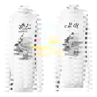 Cape Cod Massachusetts Vintage Watercolor Scenic Travel Sweatshirt Unisex | Mazezy