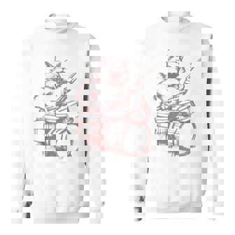 Cat Playing Drums Drumming Drummer Music Player Band Tank Top Sweatshirt Unisex | Mazezy