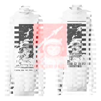 Cats Astronauts In Walking In Space Occupy Mars Mission Sweatshirt Unisex | Mazezy