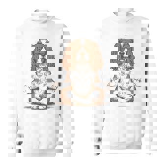 Cavalier Yoga Pose Meditation Workout Dog Mom Dad Namaste Sweatshirt Unisex | Mazezy