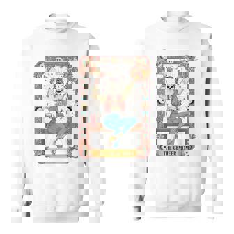 Cheer Mom Skeleton Tarot Card Cheerleader Mama Coffee Gothic Sweatshirt Unisex | Mazezy