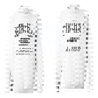 Chino Hills CA JN4 Vintage Athletic Blue Sweatshirt Unisex | Mazezy