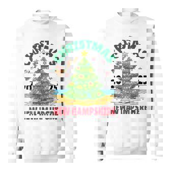 Christmas 2025 New Hampshire Beach Tree Santa With Reindeers Sweatshirt | Seseable FR