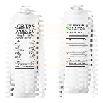 Christmas Calories Facts – Holiday Nutrition Label Sweatshirt | Mazezy