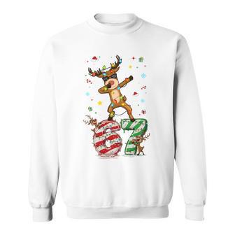 Christmas Dabbing Reindeer Meme Gen Alpha Six Seven 67 Sweatshirt - Thegiftio UK