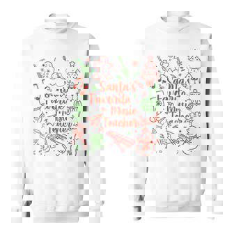 Christmas Santa's Favorite Music Teacher Life Xmas Musician Sweatshirt Unisex | Mazezy