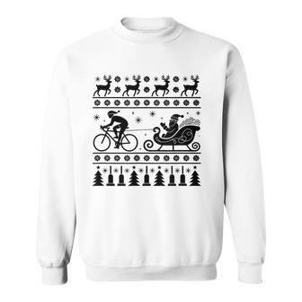 Christmas Xmas Racing Bike Cycling Cyclist Reindeer Santa Sweatshirt - Thegiftio