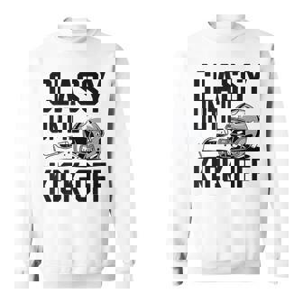 Classy Until Kick-Off – Fun Football Mom Game Day Sweatshirt Unisex | Mazezy