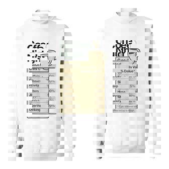Coffee Lover Night Nutrition Facts Costume For Food Sweatshirt Unisex | Mazezy
