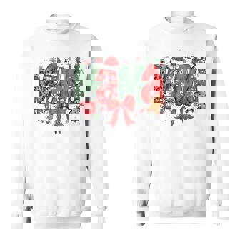 Coquette Merry Christmas Mama Mini Matching Xmas Family Sweatshirt Unisex | Mazezy