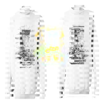 Cottage Window With Sunlight And Potted Plants T Shirt Sweatshirt Unisex | Mazezy