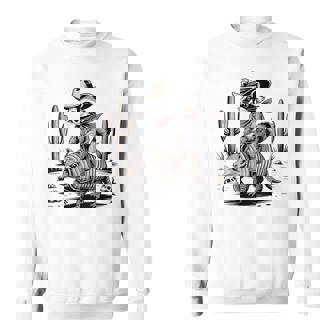 Country Cowboy Raccoon Rodeo Cowgirl Western Texas Sweatshirt - Seseable