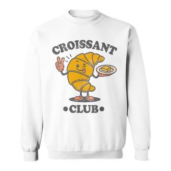 Croissant Club Cute French Pastry Cartoon Sweatshirt - Monsterry