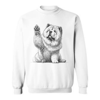 Cute Chow Chow Dog Raising Paw Sweatshirt - Thegiftio UK