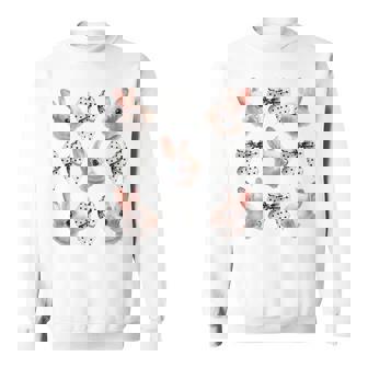 Cute Coquette Bunnies With Feminine Polka Dot Bow Sweatshirt | Mazezy