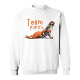 Cute Monkey Punch Holding Plush Toy Animal Lover Sweatshirt - Thegiftio UK