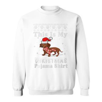 Dachshund Dog Xmas Sweater This Is My Christmas Pajama Tri-Blend Sweatshirt - Thegiftio UK