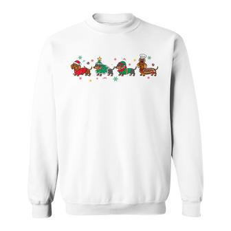 Dachshund Weiner Dog Santa Reindeer Christmas Pajamas Sweatshirt - Monsterry