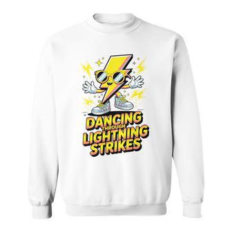 Dancing Through The Lightning Strike Dancer Motivational Tri-Blend Sweatshirt - Monsterry