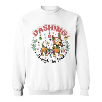Dashing Through The Snow Dog Christmas Christmas Sweatshirt - Thegiftio UK