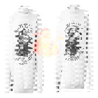 Deck The Halls With Deer Antlers Santa Hunting Xmas Sweatshirt Unisex | Mazezy