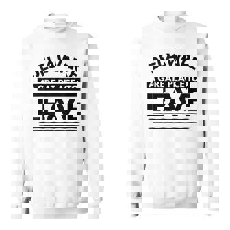 Delaware A Great Place To Leave Delaware Sarcasm Sweatshirt Unisex | Mazezy