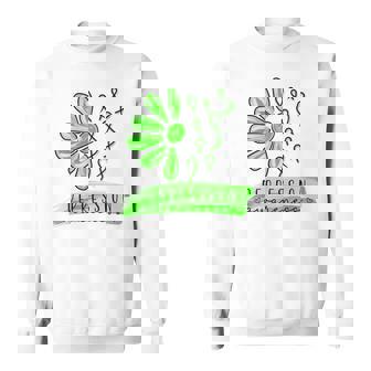 Depression Awareness Support Green Flower Petal Ribbons Sweatshirt Unisex | Mazezy