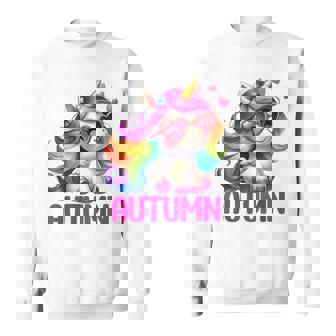 Personnalisé Avec Nom De Licorne D'automne Sweater e - Cadeauxyz