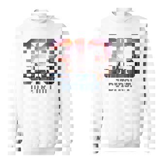 Detroit Michigan 313 Area Code Pride Skyline Sweatshirt - Monsterry