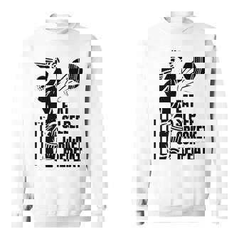 Eat Sleep Play Cricket Repeat Batsman Batting Cricketer Art Sweatshirt Unisex | Mazezy