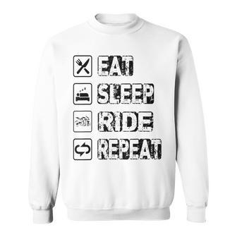 Eatleep Ride Repeat オートバイ バイク モーターサイクリスト 格言 スウェットシャツ - Kawaiitshirt