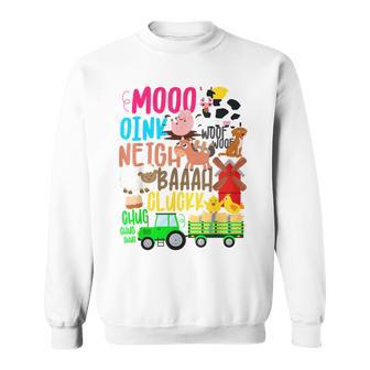 Farm Animals Sounds Oink Baa Neigh Cluck Moo Toddler Farmer Sweatshirt - Thegiftio UK
