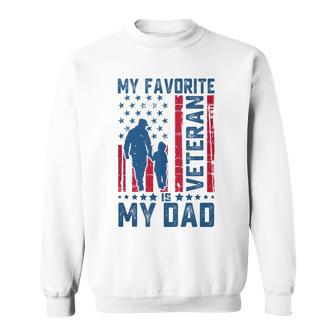 My Favorite Veteran Is My Dad American Flag Veterans Day Tank Top Sweatshirt Unisex | Mazezy