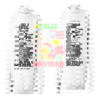 Feliz Navidad Frog Puerto Rico Christmas Lights Pajamas Xmas Sweatshirt | Mazezy